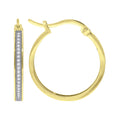 925 Sterling Silver Yellow-Tone Womens Cubic Zirconia Single Row Migraine Huggie Hoop Earrings