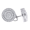 925 Sterling Silver Womens Cubic Zirconia Round Stud Earrings