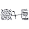 925 Sterling Silver Womens Cubic Zirconia Round Stud Earrings