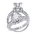 925 Sterling Silver Womens Cubic Zirconia Engagement Ring Size 7