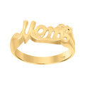 10K Two-Tone Gold Womens Mom Flower Ring Band