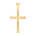 10K Yellow Gold Unisex Cross Religious Charm Pendant