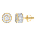 925 Sterling Silver Yellow-Tone Womens Cubic Zirconia Round Stud Earrings