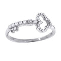 925 Sterling Silver Womens Cubic Zirconia Key Ring