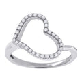 925 Sterling Silver Womens Cubic Zirconia Heart Ring Size 8