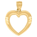 10K Yellow Gold Womens Open Heart Love Charm Pendant