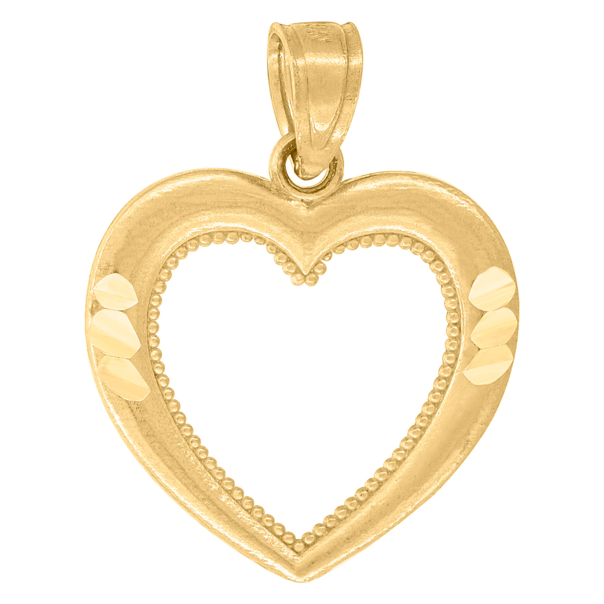 10K Yellow Gold Womens Open Heart Love Charm Pendant