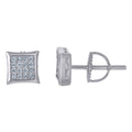 925 Sterling Silver Unisex Cubic Zirconia Kite Stud Earrings