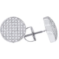 925 Sterling Silver Unisex Cubic Zirconia Round Stud Earrings
