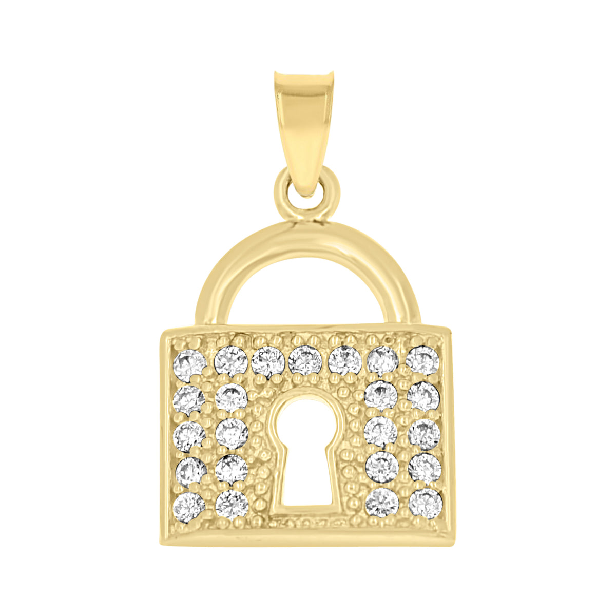 10K Yellow Gold Mens Cubic Zirconia Cubic-Zirconia Charm Pendant