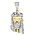 925 Sterling Silver Yellow-Tone Mens Cz Jesus Religious Charm Pendant