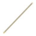 925 Sterling Silver Yellow-Tone Unisex Micropave Cubic Zirconia Cuban Link Bracelet