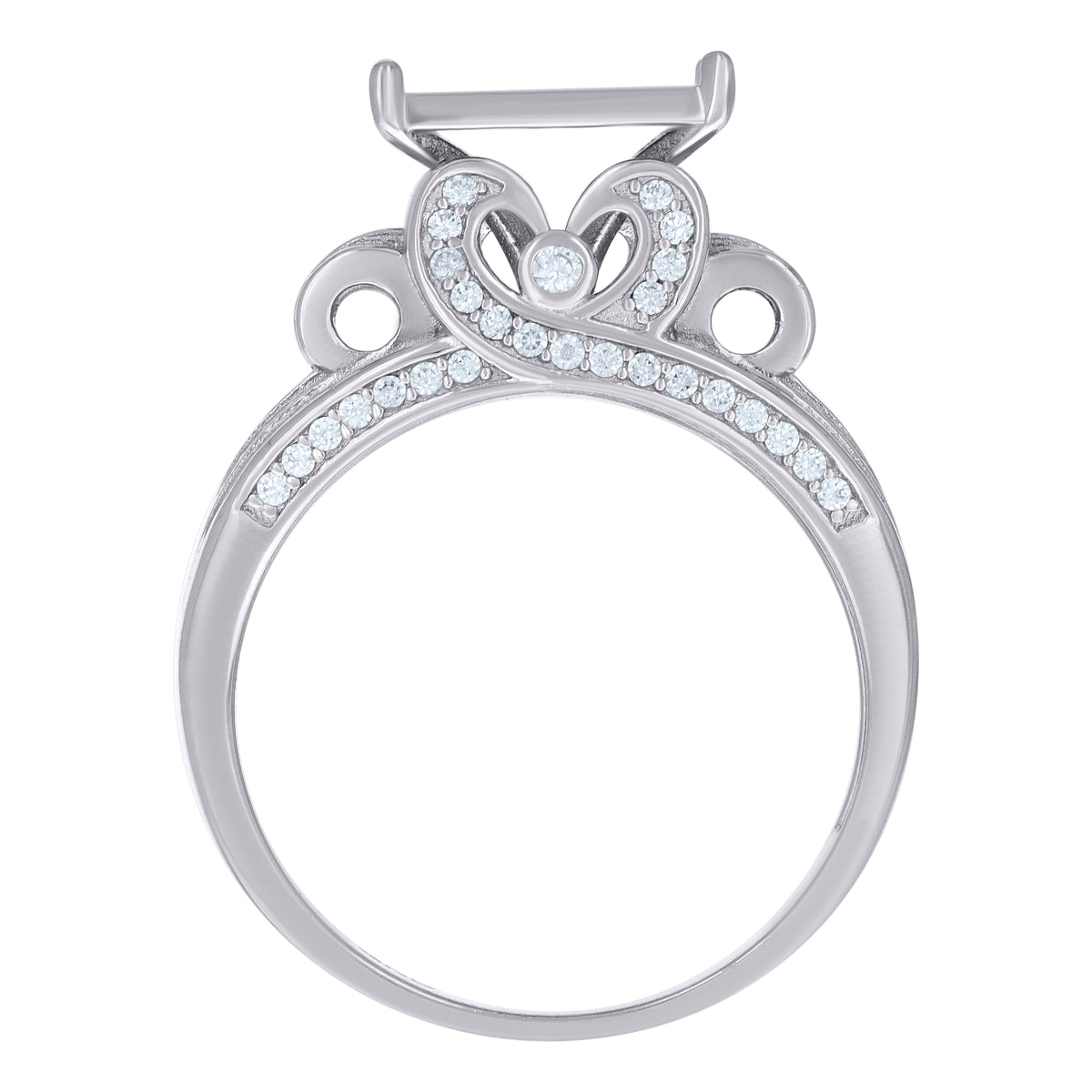 925 Sterling Silver Mens Cubic-Zirconia Square Head Fashion Ring