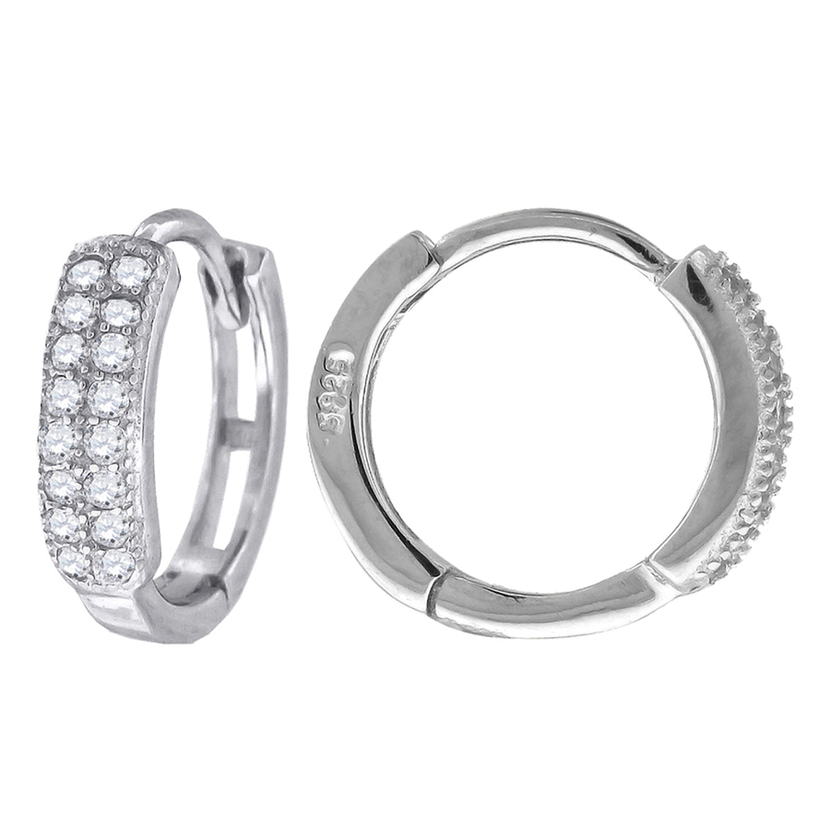 925 Sterling Silver Womens Huggie Hoop Earrings