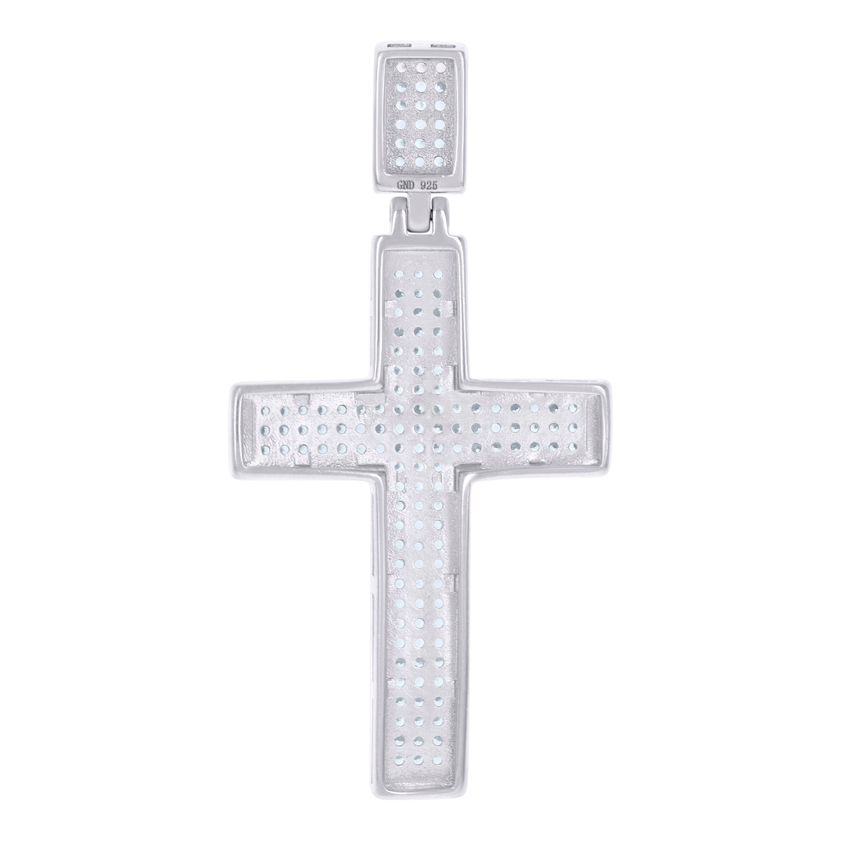 925 Sterling Silver Mens Cubic-Zirconia Cross Religious Charm Pendant