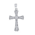 925 Sterling Silver Unisex Cz Cross Religious Charm Pendant