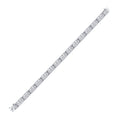 925 Sterling Silver Womens Micropave Cubic Zirconia Link Bracelet