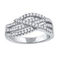 925 Sterling Silver Womens Cubic-Zirconia Twisted Fashion Ring Size 7