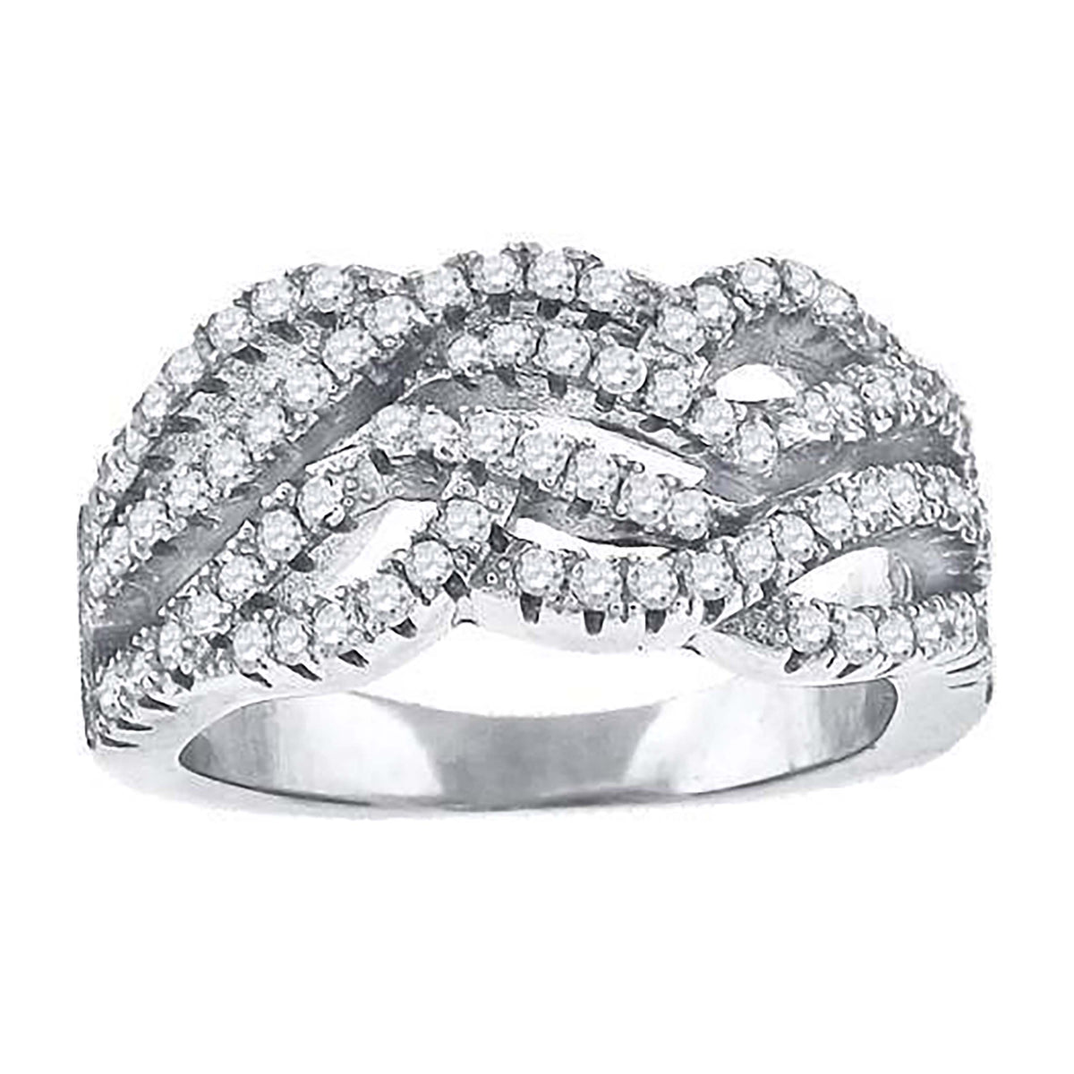 925 Sterling Silver Womens Cubic-Zirconia Infinity Fashion Ring