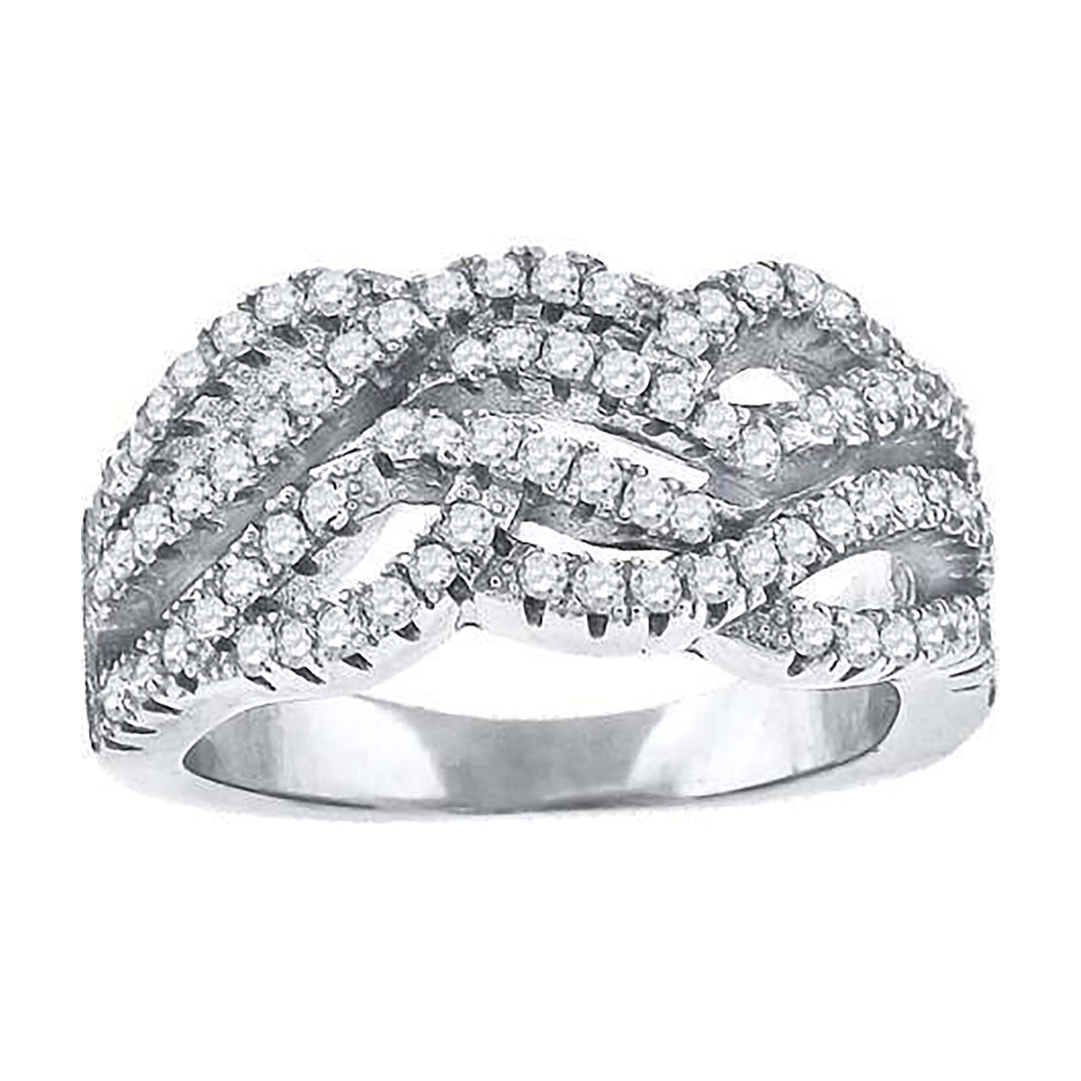 925 Sterling Silver Womens Cubic-Zirconia Infinity Fashion Ring Size 8