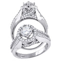 925 Sterling Silver Womens Cubic Zirconia Halo Engagement Ring Size 8
