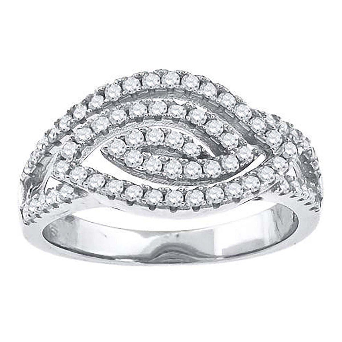 925 Sterling Silver Womens Cubic-Zirconia Marquise Head Fashion Ring Size 9