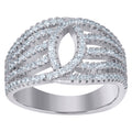 925 Sterling Silver Womens Cubic-Zirconia Fashion Ring Size 8