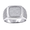 925 Sterling Silver Mens Cubic Zirconia Square Head Presidential Ring Size 11