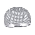925 Sterling Silver Mens Cubic Zirconia Domed Presidential Ring Size 10