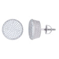 925 Sterling Silver Womens Cubic Zirconia Round Stud Earrings