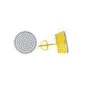 925 Sterling Silver Yellow-Tone Womens Cubic Zirconia Round Stud Earrings