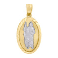 10K Two-Tone Gold Unisex Diamond-Cut Textured 15 Anos Quinceanera Charm Pendant