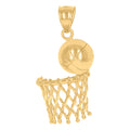 10K Yellow Gold Mens Basket Ball Sports Charm Pendant
