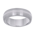 Stainless Steel Mens Center Grooved Sides Brushed Size-14 Comfort-Fit Fashion Band Ring