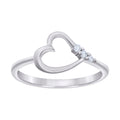 925 Sterling Silver Womens Cubic-Zirconia Heart Ring Size 8