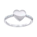 925 Sterling Silver Womens Cubic-Zirconia Heart Ring Size 9