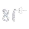 925 Sterling Silver Womens Cubic Zirconia Infinity Stud Earrings