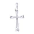 925 Sterling Silver Unisex Cz Cross Religious Charm Pendant