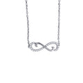 925 Sterling Silver Women Cubic Zirconia Rolo Link Infinity Necklace