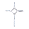 925 Sterling Silver Womens Cubic Zirconia Cross Religious Charm Pendant