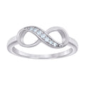 925 Sterling Silver Womens Cubic-Zirconia Infinity Ring Size 8