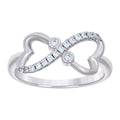 925 Sterling Silver Womens Cubic Zirconia Size-10 Infinity Heart Fashion Ring Band