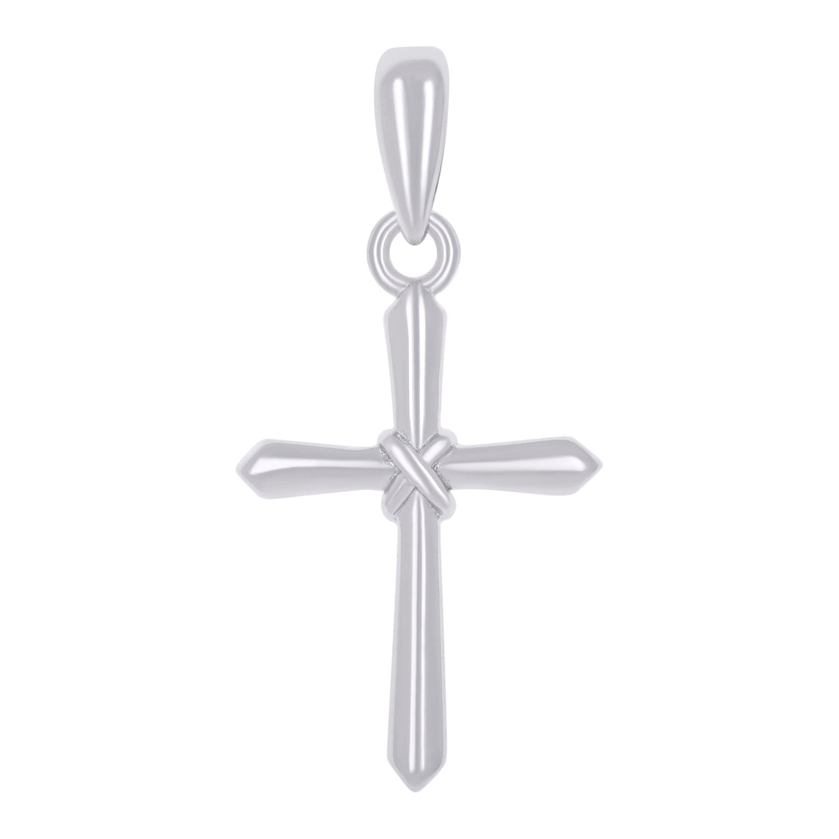 925 Sterling Silver Womens Cubic-Zirconia Cross Religious Charm Pendant