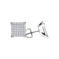 925 Sterling Silver Womens Cubic Zirconia Square Stud Earrings