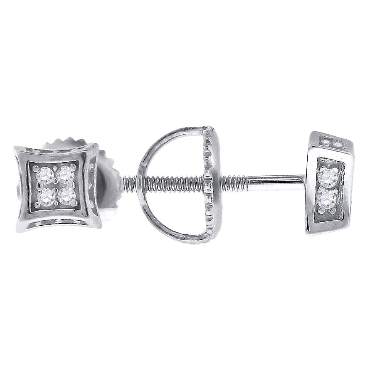 925 Sterling Silver Unisex Cubic Zirconia Kite Stud Earrings