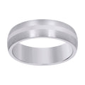 Stainless Steel Mens Center Polished Side Brushed Size-8 Comfort-Fit Fashion Band Ring