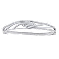 925 Sterling Silver Womens Micropave Cubic Zirconia Fashion Bangle