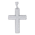 925 Sterling Silver Unisex Cz Cross Religious Charm Pendant