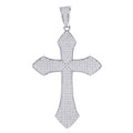 925 Sterling Silver Unisex Cz Cross Religious Charm Pendant