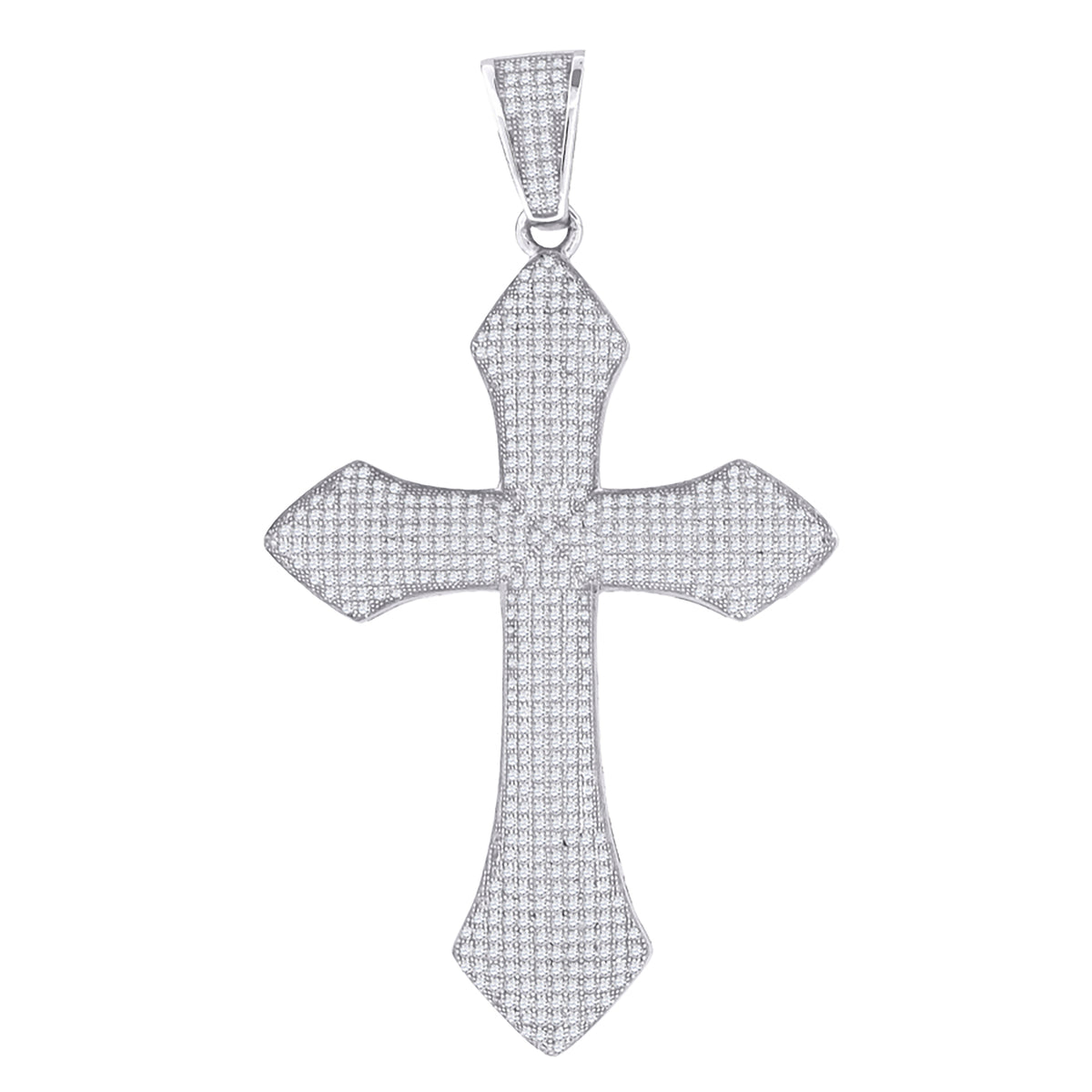 925 Sterling Silver Unisex Cz Cross Religious Charm Pendant